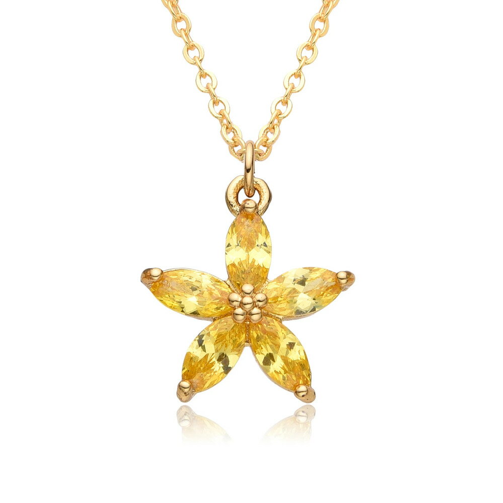 【送料無料】 チョーカー ペンダント ネックレス 花 フラワー バウヒニア ジルコニア デイジー ゴールド チェーン プラント 植物 レディース Y2K カラー...