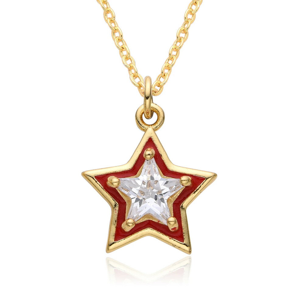 【送料無料】 チョーカー ペンダント ネックレス マルチカラー ゴールド チェーン 星 レディース Y2K カラー スター チャーム マイクロインレイド CZ ...