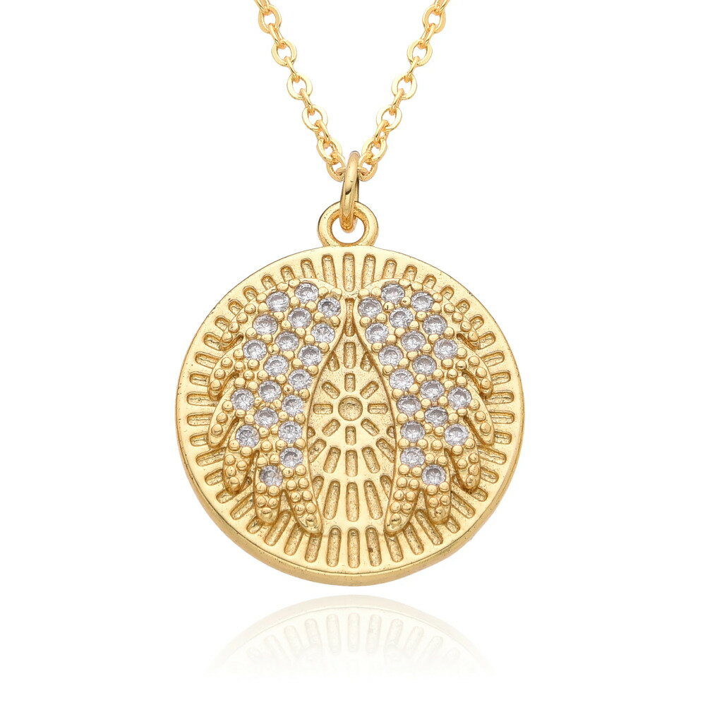 【送料無料】 チョーカー ペンダント ネックレス 蝶 バタフライ ジルコニア インセクト ゴールド ラウンド キング コイン 羽根 昆虫 翼 レディース Y2K...