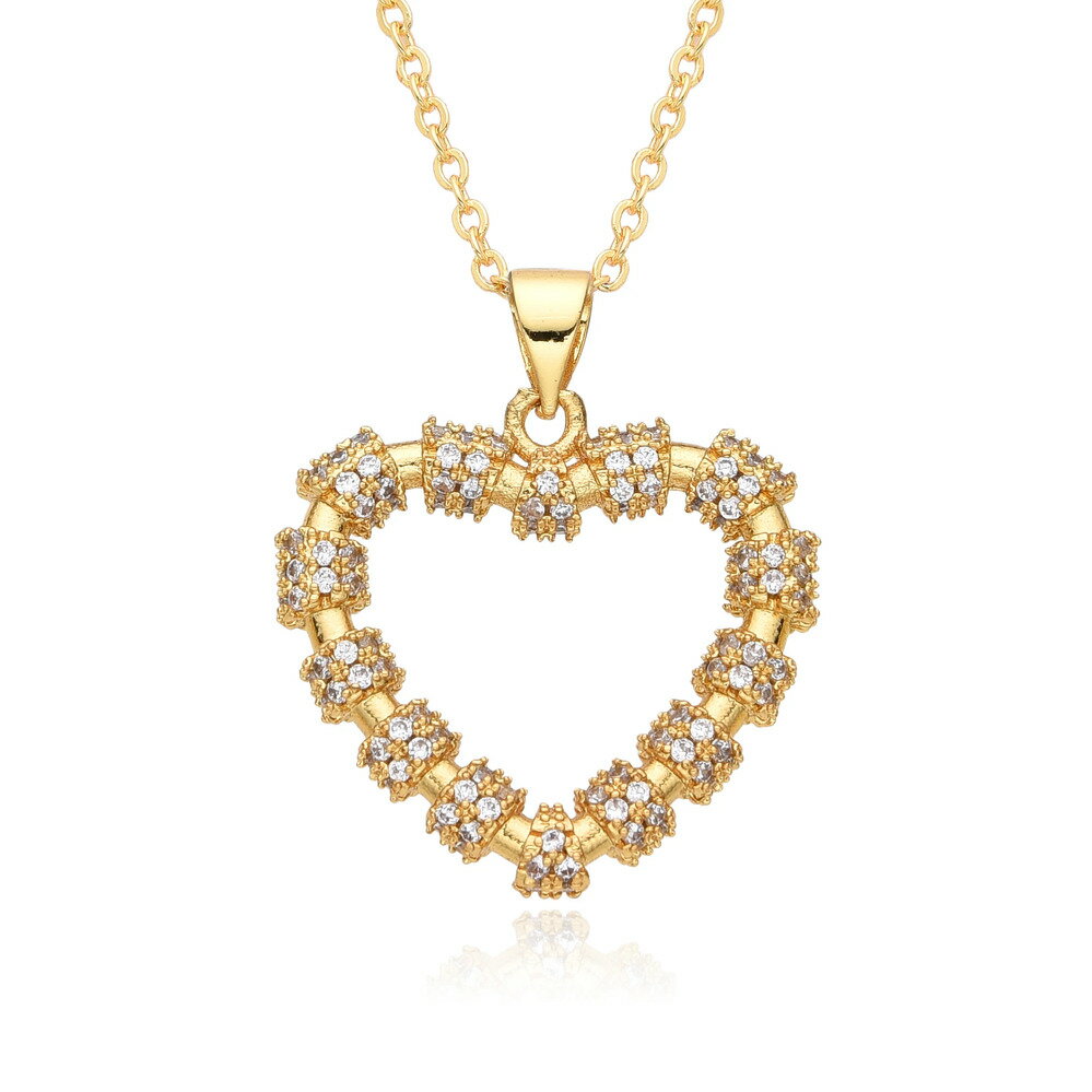 【送料無料】 チョーカー ペンダント ネックレス ゴールド チェーン ハート パール レディース 新しい Y2K カラー 透かし チャーム 象眼細工 CZ DI...