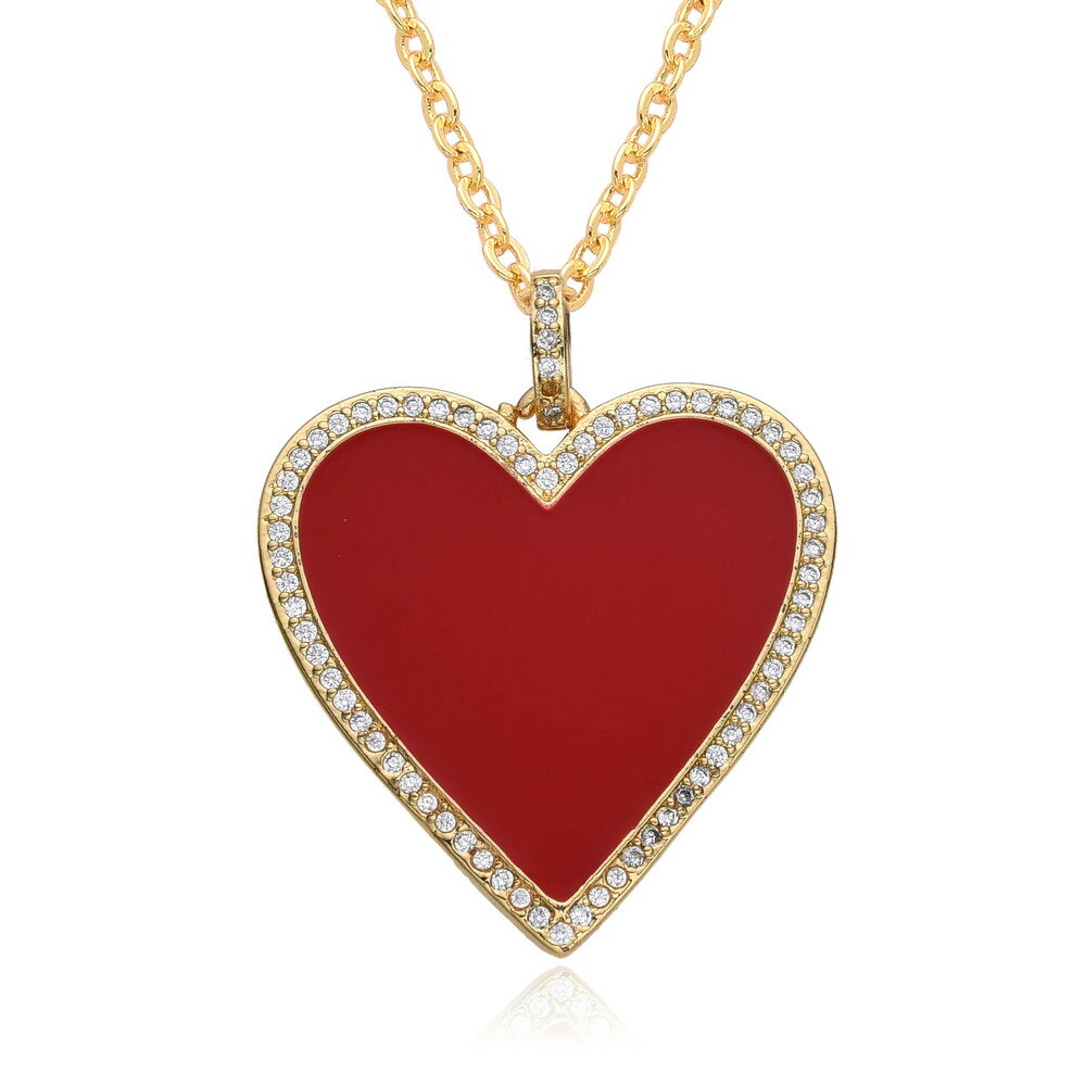 【送料無料】 チョーカー ペンダント ネックレス 黒 ブラック 赤 レッド ゴールド ハート レディース 新しい Y2K カラー チャーム カラフル 象眼細工 ...