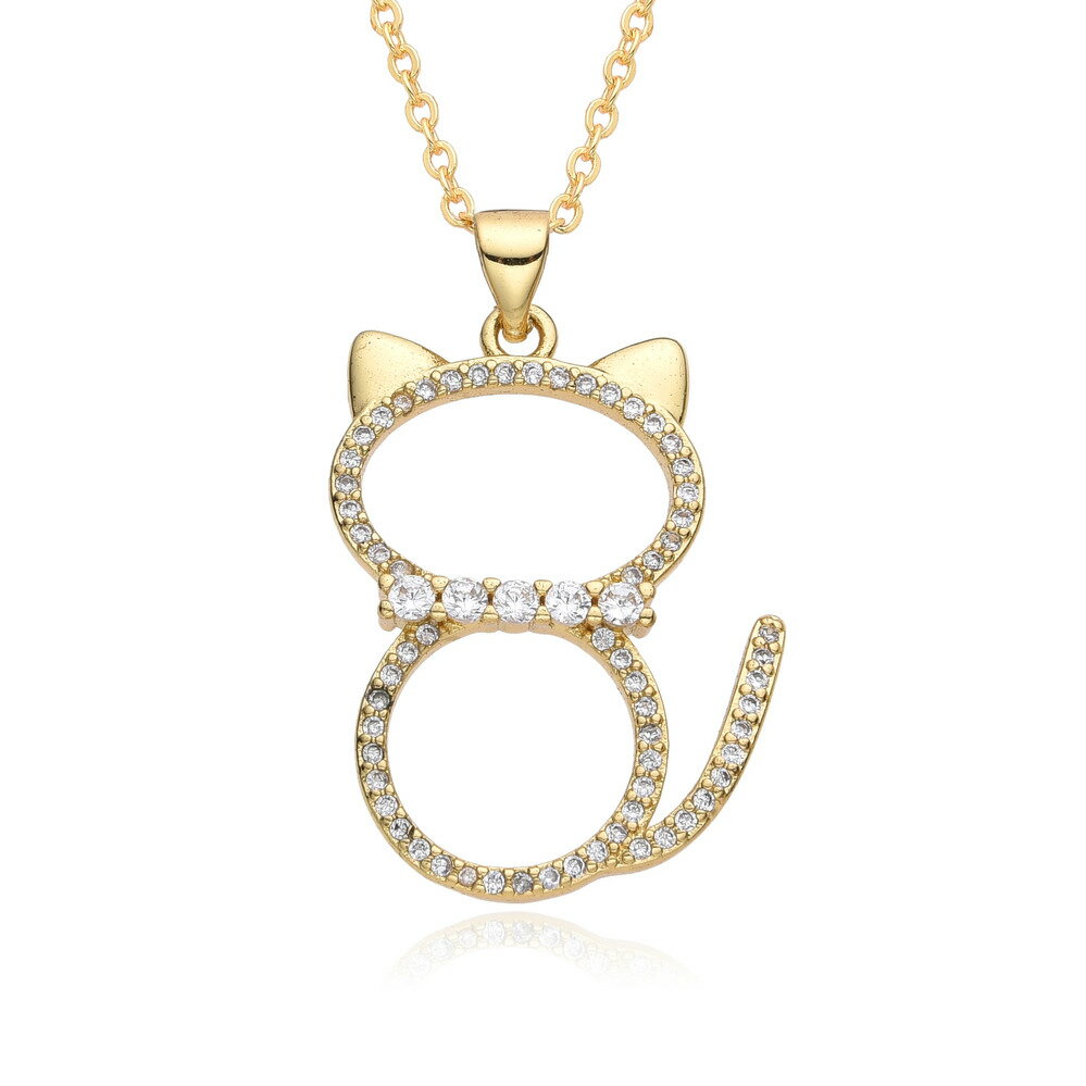 【送料無料】 チョーカー ペンダント ネックレス 動物 アニマル ジルコニア ゴールド キング ゾウ ネコ レディース カラー 猫 キャット 象 エレファント ...