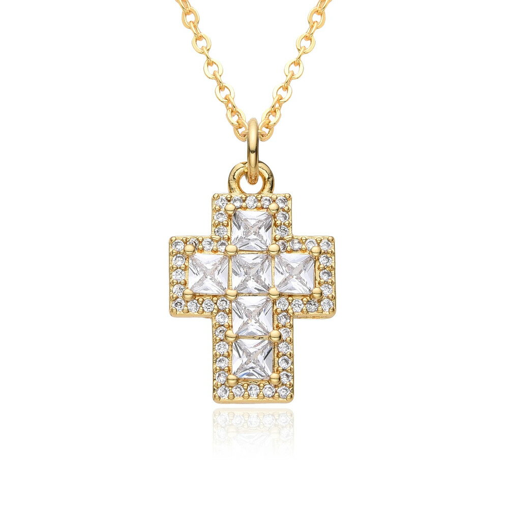 【送料無料】 チョーカー ペンダント ネックレス ゴールド チェーン ハート クロス レディース メンズ カラー クリエイティブ チャーム 象眼細工 CZ DI...