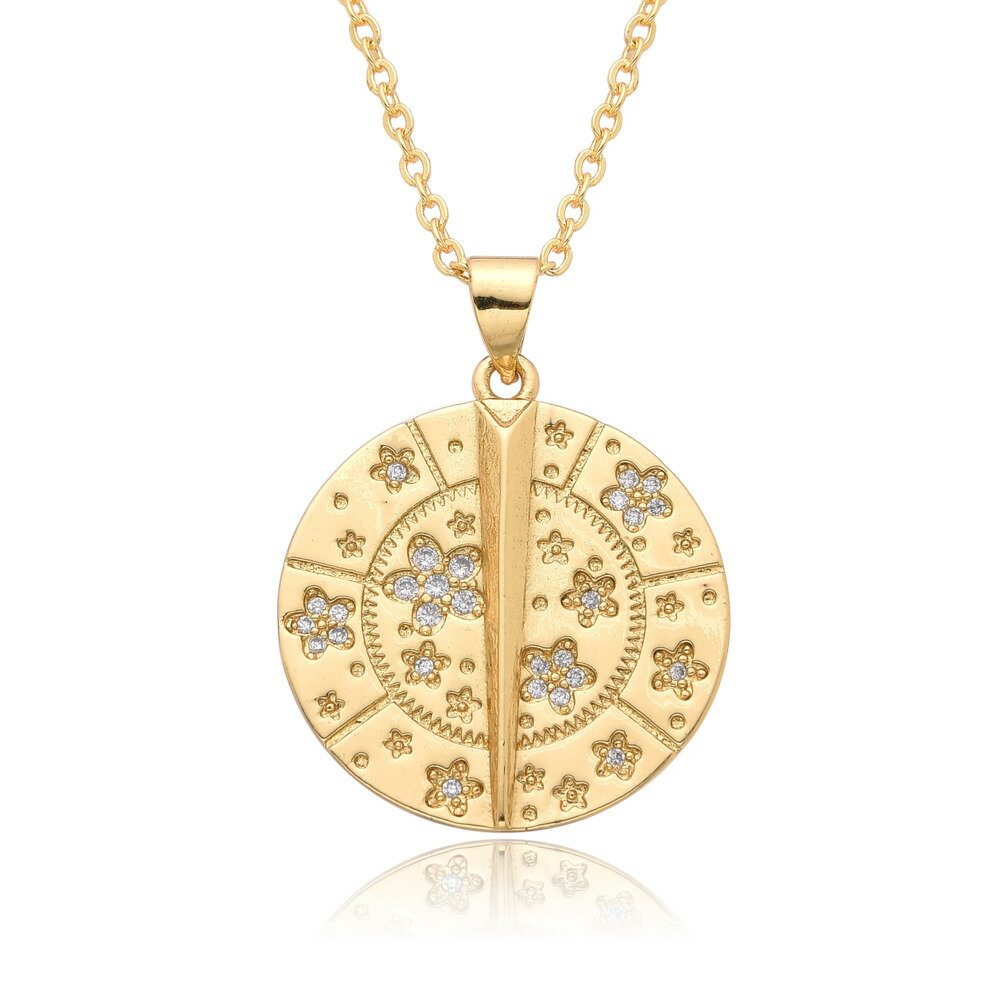 【送料無料】 チョーカー ペンダント ネックレス ゴールド チェーン ラウンド 矢印 レディース カラー キューピッド チャーム マイクロインレイド CZ クリ...