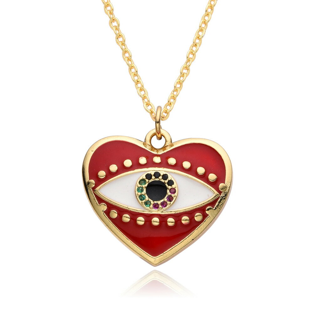 【送料無料】 チョーカー ペンダント ネックレス ゴールド チェーン トルコ ハート レディース カラー 悪 エビル 目 アイズ チャーム エモ クリスマス ギ...