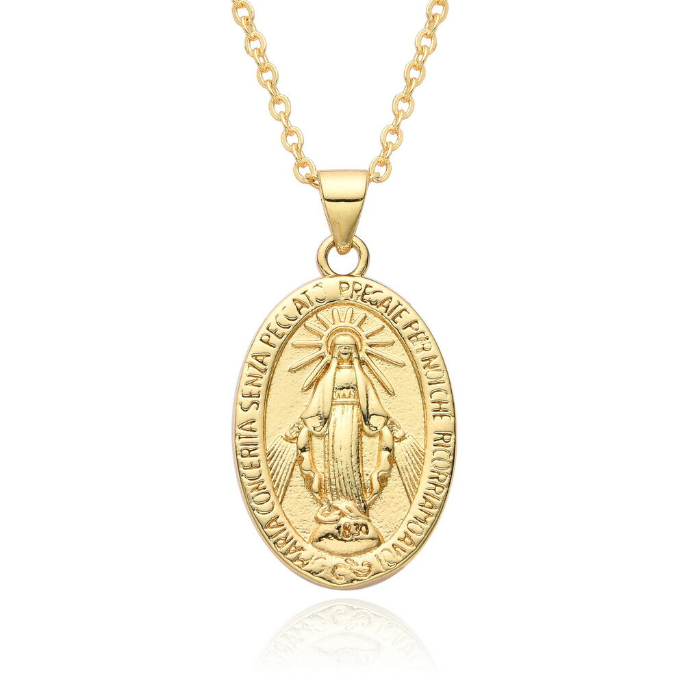 【送料無料】 チョーカー ペンダント ネックレス ジルコニア ゴールド オバール チェーン ピック レディース カラー バージン メアリー イエス ユダ チャー...