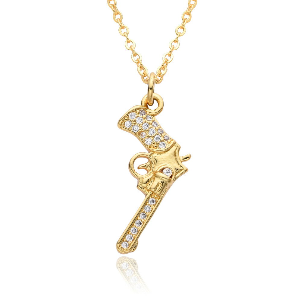 【送料無料】 チョーカー ペンダント ネックレス ゴールド チェーン スカル レディース カラー 頭蓋骨 チャーム マイクロインレイド CZ パンク DIY ハ...