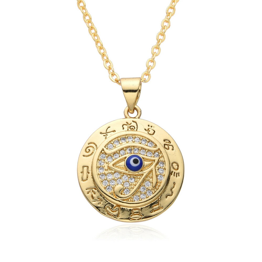 【送料無料】 チョーカー ペンダント ネックレス ゴールド チェーン ラウンド トルコ レディース メンズ カラー 悪 エビル 目 アイズ チャーム マイクロイ...