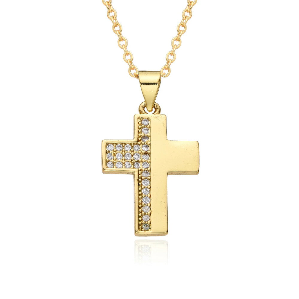 【送料無料】 チョーカー ペンダント ネックレス ゴールド チェーン ハート クロス レディース ヒップホップ カラー クール チャーム 象眼細工 CZ DIY...