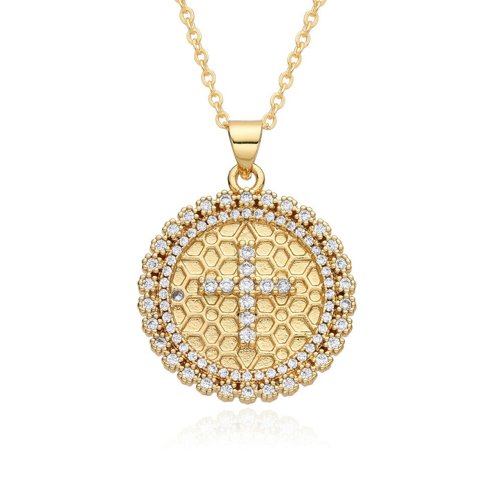 【送料無料】 チョーカー ペンダント ネックレス ゴールド チェーン クロス レディース メンズ 新しい ヒップホップ カラー チャーム フル 象眼細工 CZ ...