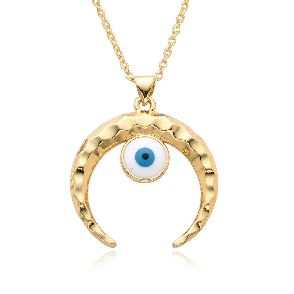 【送料無料】 チョーカー ペンダント ネックレス 青 ブルー ゴールド チェーン トルコ レトロ レディース エスニック カラー 悪 エビル 目 アイズ チャー...