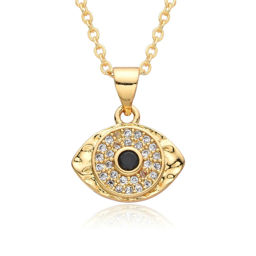 【送料無料】 チョーカー ペンダント ネックレス ゴールド チェーン トルコ レディース トレンド カラー 悪 エビル 目 アイズ チャーム マイクロインレイド...
