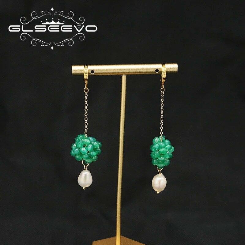 【クーポン利用で5920円】 ペンダント ピアス 緑 グリーン 花 フラワー チェーン パール フック ロング..