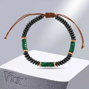 【送料無料】 アンクレット ブレスレット 黒 ブラック 緑 グリーン チェーン ストーン ビーズ メンズ 6mm ナチュラル ヘマタイト 力 パワー バランス ...