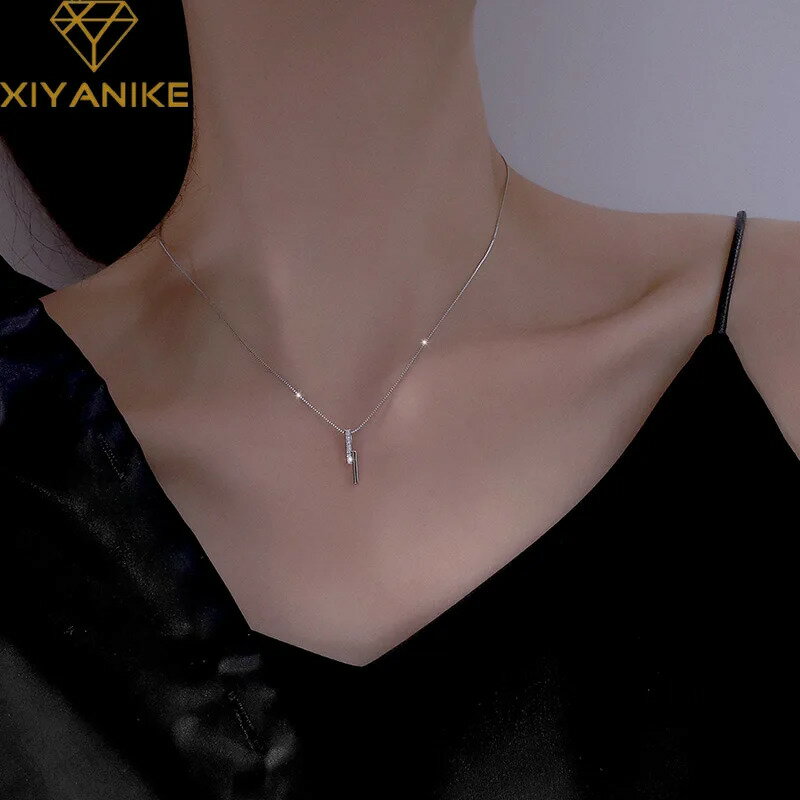 【送料無料】 チョーカー ネックレス ジルコニア チェーン ロング レディース キラキラ ジルコン バー ガール 鎖骨 ファッション 新しい ジュエリー ギフト...