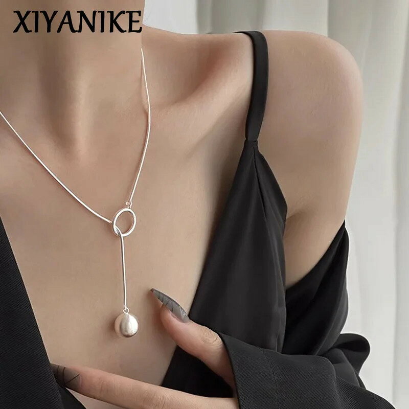 【クーポン利用で3910円】 ネックレス チェーン ラウンド ポール ロング レディース 新しい トレンド ..