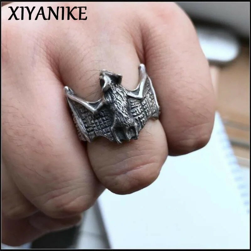 【クーポン利用で3640円】 指輪 リング ビンテージ シルバー レトロ タイ カブ レディース メンズ 飛行 バット カフ 指 フィンガー ファッション 新しい ジュエリー カップル ギフト パーティ(4)
