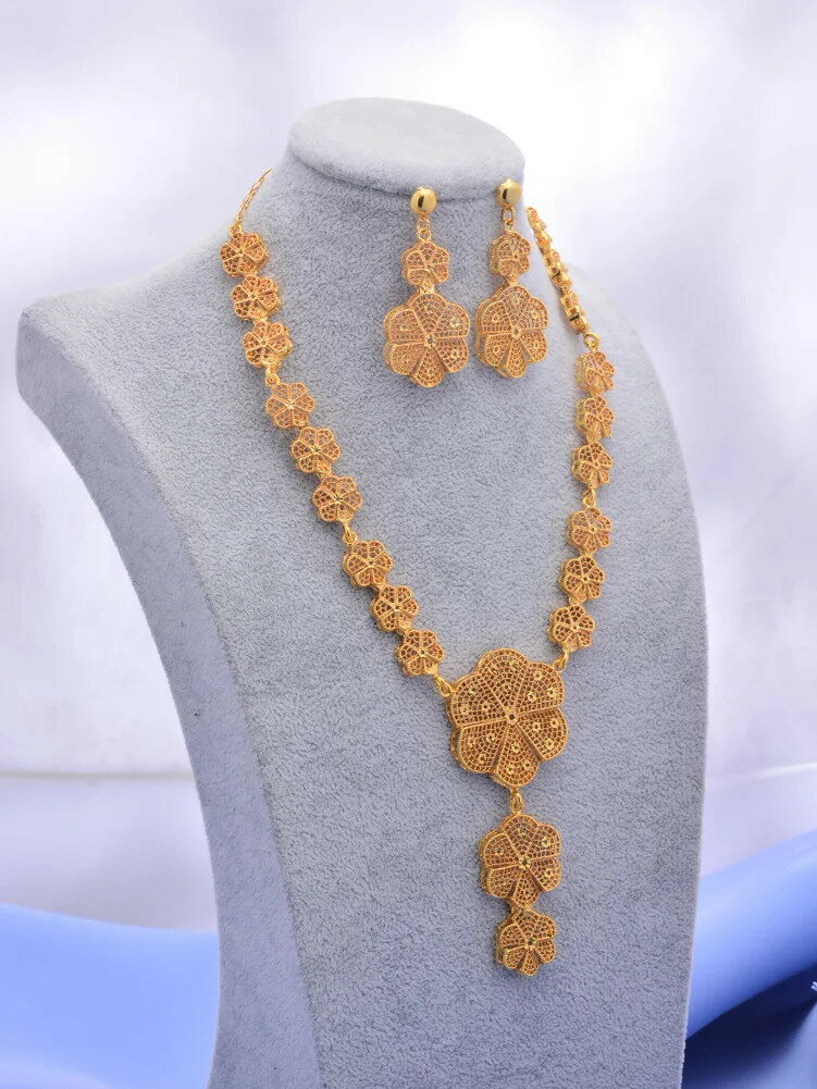 【送料無料】 チョーカー ピアス アフリカ ゴールド チェーン インド レディース 結婚式 ウェディング ジュエリー セット カラー ドバイ アラブ パーティ ...