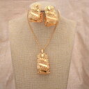 【クーポン利用で5860円】 ピアス ネックレス ブライダル アフリカ ゴールド レディース 贅沢 結婚式 ウェディング ドバイ カラー ジュエリー セット アフリカン デザイン(4)