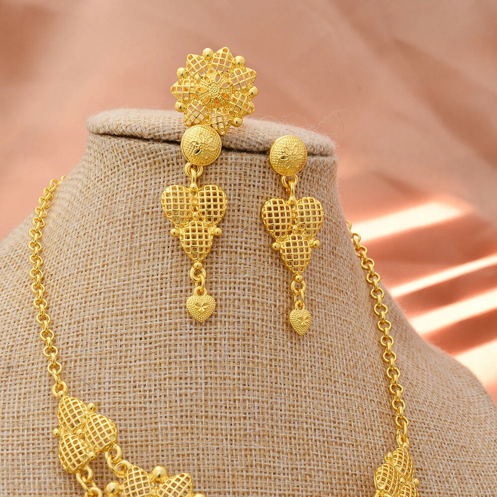 【送料無料】 チョーカー ピアス アフリカ ゴールド チェーン インド レディース 結婚式 ウェディング ジュエリー セット カラー ドバイ アラブ 妻 ワイフ...