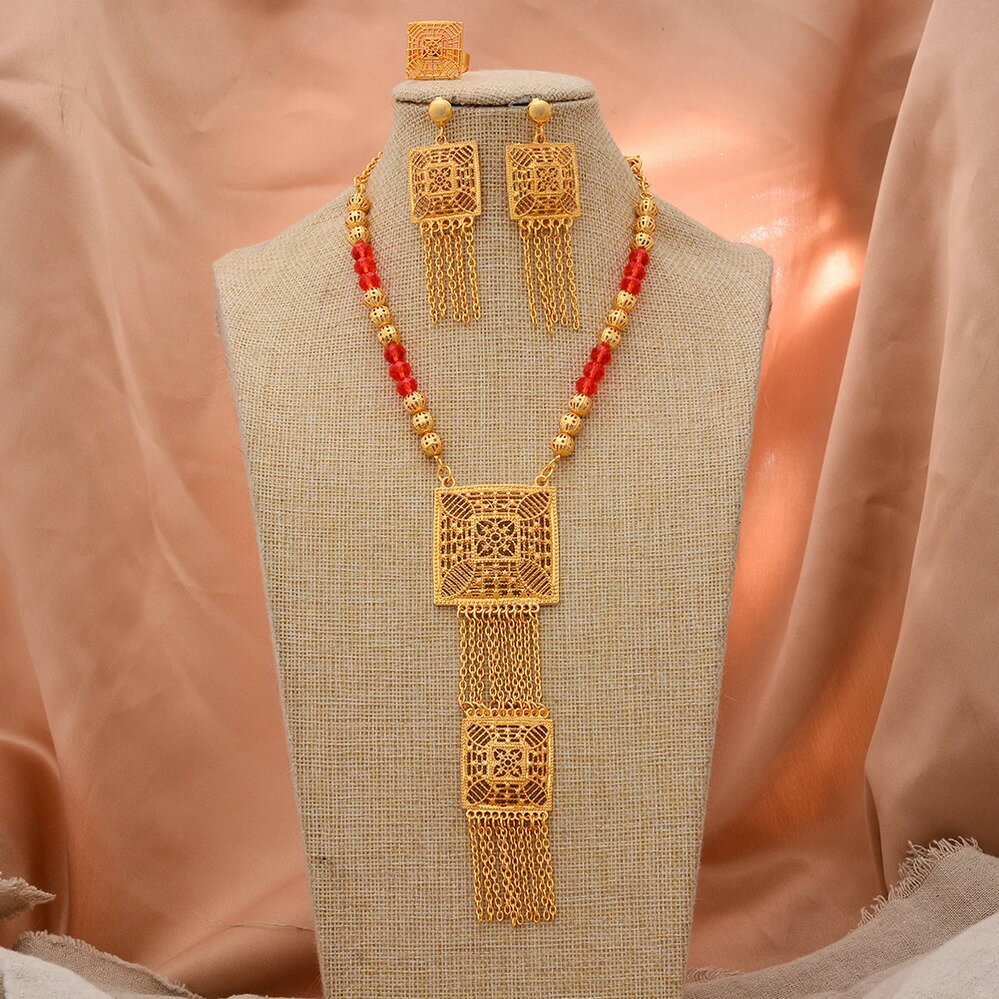 【送料無料】 チョーカー ピアス アフリカ ゴールド チェーン インド レディース 結婚式 ウェディング ジュエリー セット カラー ドバイ アラブ パーティ ...