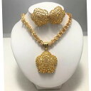 【送料無料】 ピアス ネックレス ブライダル ゴールド レディース ドバイ アラブ ジュエリー セット カラー 結婚式 ウェディング 婚約(4)