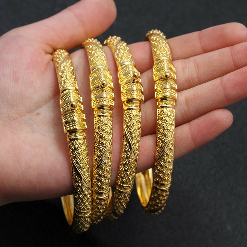 【クーポン利用で9100円】 バングル ブレスレット エチオピア ゴールド クイーン レディース 形 シェープ ドバイ ジュエリー ガール 24K カラー 結婚式 ウェディング