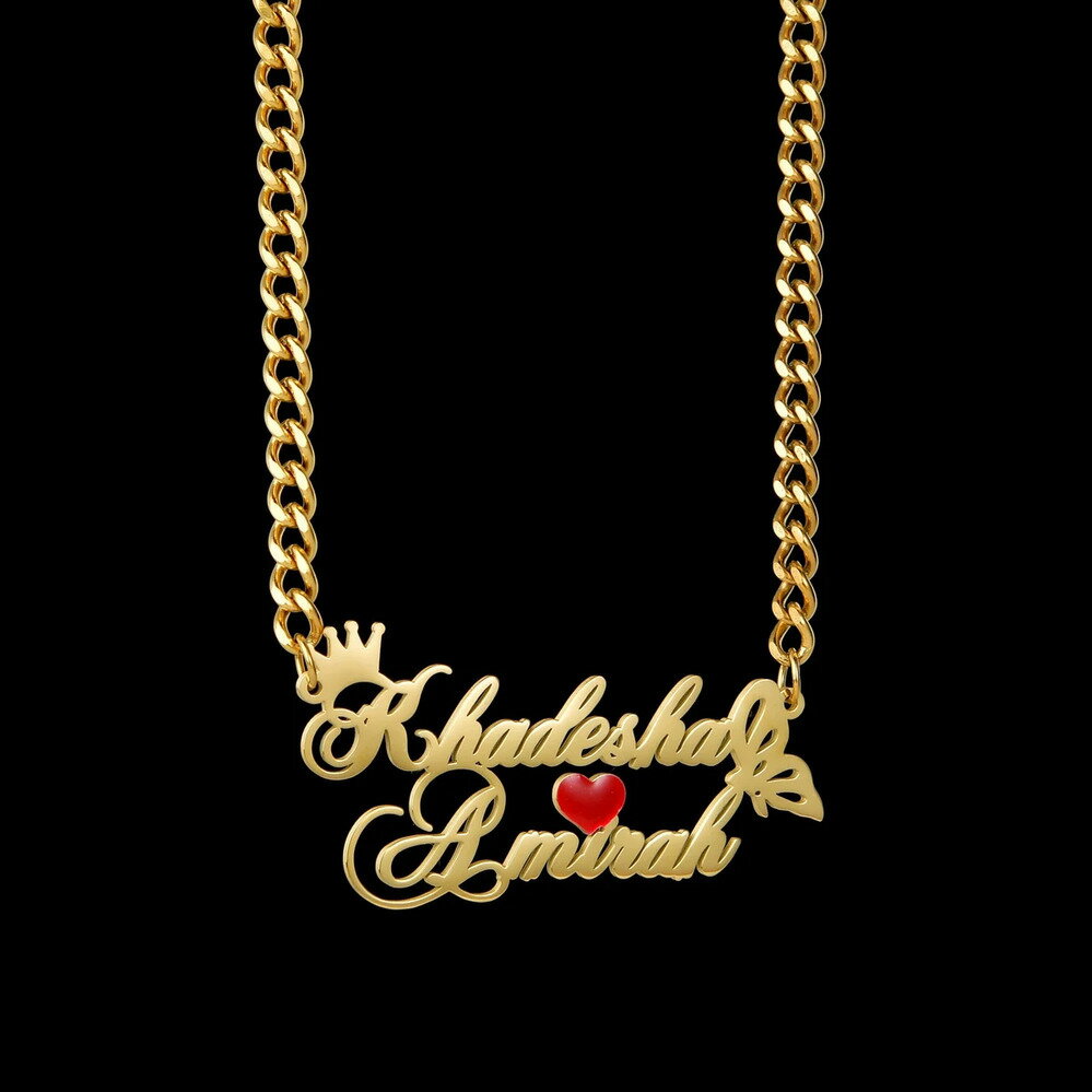 【送料無料】 チョーカー ペンダント ネックレス 蝶 バタフライ ステンレス インセクト クラウン ネーム 昆虫 レディース パーソナライズ ダブル 名前 スチ...