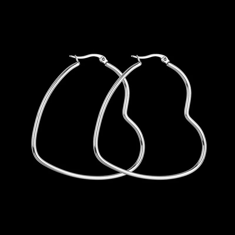 FineJewelrysの【送料無料】 ピアス ビンテージ ハート フープ レディース 1 ペア 形 シェープ 新しい ファッション パンク マザー ガール 恋人 ジュエリー 誕生日 ギフト｜アングル3