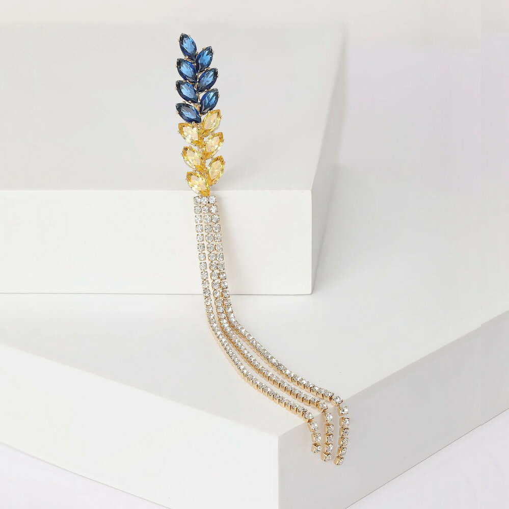 【送料無料】 ブローチ ラインストーン プラント リング あずき 小豆 レディース メンズ タッセル 小麦..