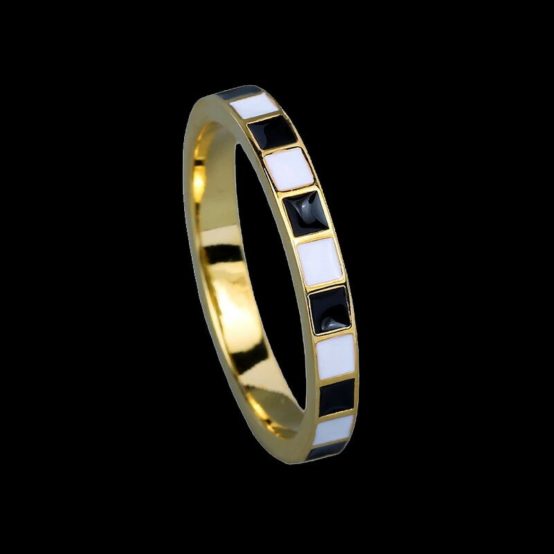 【クーポン利用で3970円】 指輪 リング 白 ホワイト 黒 ブラック ゴールド ボート レディース 2024 新..