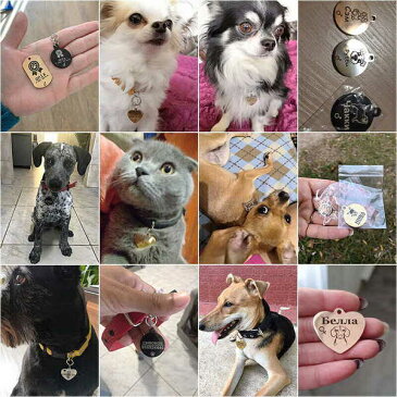 【送料無料】チェーン タグ ステンレス カスタム アクセサリー 刻印 襟 首輪 犬 ペット ドッグ ネコ カラー チャーム ネーム 名前