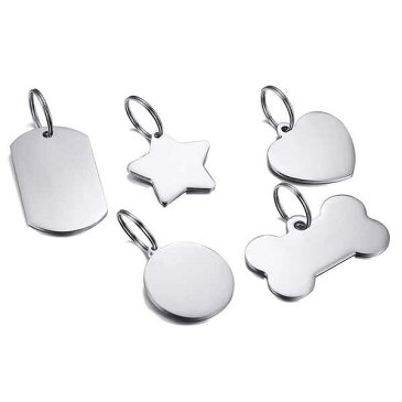【送料無料】チェーン タグ ステンレス カスタム アクセサリー 刻印 襟 首輪 犬 ペット ドッグ ネコ カラー チャーム ネーム 名前