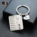 【クーポン利用で2890円】 キーチェーン ステンレス カスタム 記念日 カレンダー ジュエリー プロミス 結婚式 デート カギ ウェディング キー チェーン ...