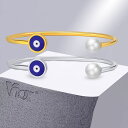 【クーポン利用で5300円】 バングル ブレスレット 青 ブルー ステンレス 眼 レディース 新しい トレンド スチール スタック可能 カフ ガール ジュエリー...