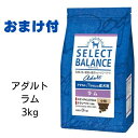 【2個で500円引クーポン】【賞味期限2025年2月28日以降】セレクトバランス　アダルト　ラム　小粒　3kg 【おまけ付き】　あす楽