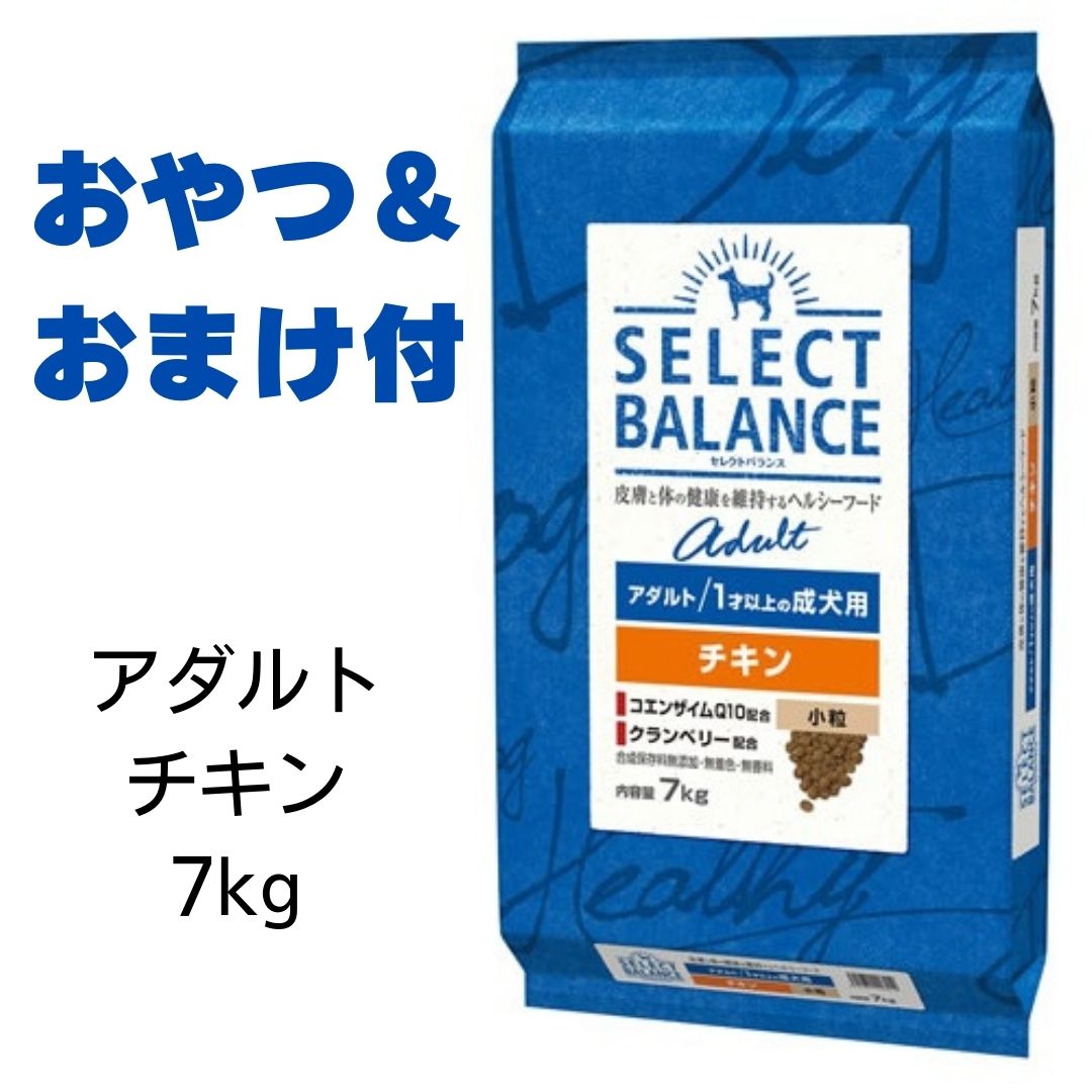 【最大1,000円引きクーポン】【賞味期限2025年5月31日以降】セレクトバランス　アダルト　チキン　小粒　7kg 【おやつ＆おまけ付き】　あす楽