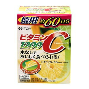 水なしでおいしくビタミンCを補給できる顆粒スティック。 1袋にレモン果実約60個分*のビタミンCを配合しました。 毎日の美容と健康に。 水なしでもおいしくそのまま食べられるレモン味です。 便利な顆粒スティックタイプ。 *レモン果実1個120g ■お召し上がり方 食品として、1日1袋を目安に、そのままお召し上がりください。 1日の摂取量目安：1袋 ■主要成分 1袋(2g)中：V.C 1200mg/V.B2 0.6mg ■栄養成分表示 1日1袋(2g)中：エネルギー8kcal、たんぱく質0.01g、脂質0g、炭水化物1.97g、食塩相当量0.00004g ■使用上の注意 ・1日の摂取目安量を守ってください。 ・大量摂取はお避けください。 ・本品の摂取により尿が黄色くなることがありますが、ビタミンB2による一時的なものですので心配はありません。 ・体質や体調により合わない場合は摂取を中止してください。 ・薬を服用・通院中は医師にご相談ください。 ・湿気等により固まる場合がありますが、品質には問題ありません。 ・個包装開封後はすぐにお召し上がりください。 食生活は、主食、主菜、副菜を基本に、食事のバランスを。 ■保存方法 ・乳幼児の手の届かない所に保管してください。 ・高温・多湿、直射日光を避け、涼しい所に保管してください。 【原産国】 　日本 【問い合わせ先】 会社名：井藤漢方製薬　「お客様相談室」 電話：06-6743-3033 受付時間：10:00〜17:00(土、日、祝日を除く) 【製造販売元】 会社名：井藤漢方製薬株式会社 住所：〒577-0012 大阪府東大阪市長田東2-4-1 【商品区分】 「健康食品」 【文責者名】 株式会社ファインズファルマ 舌古　陽介(登録販売者) 【連絡先】 電話：052-893-8701 受付時間：月〜土 9：00〜18：00 (祝祭日は除く) ※パッケージデザイン等、予告なく変更されることがあります。ご了承ください。