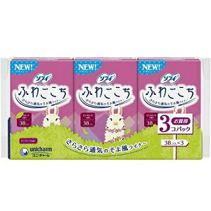【ユニ・チャーム】 ソフィ ふわごこち ピンクローズの香り 38枚×3コ入 【衛生用品】
