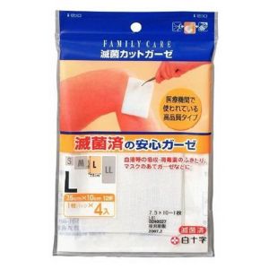 【白十字】ファミリーケア　滅菌カットガーゼ　L 4枚入 (一般医療機器) 【衛生用品】