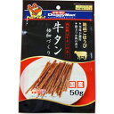 肉原料は牛タンのみを使用した絶品ごほうび！シニア犬も食べやすい細切りタイプに仕上げました。 ・肉原料は牛タンのみの、愛犬用のおやつです。 ・牛タンたっぷりだから、素材そのもののおいしさを味わえます。 ・素材の旨味・風味を引き出す、オリジナル製法を採用しています。 ・食べやすく、与えやすい適度なしなやかさとサイズ感です。 ・安心の国産品です。 ■与え方 目安給与量を参考に1日1～数回に分け、おやつとして与えてください。 ■1日の給与量目安 幼犬・超小型成犬(5kg以下)：1～10本、小型成犬(5～11kg)：10～20本、中型成犬(11～23kg)：20～40本、大型成犬(23～40kg)：40～60本 ■成分 粗たん白質28％以上粗脂肪2.5％以上粗繊維1.5％以下粗灰分8％以下水分30％以下 ■原材料 牛タン、豆類、でん粉類、粉末卵白、糖類、グリセリン、ソルビトール、トレハロース、酸化防止剤（ビタミンC、エリソルビン酸ナトリウム）、ミネラル類（ナトリウム、カルシウム）、プロピレングリコール、リン酸塩（Na）、調味料、保存料（ソルビン酸カリウム）、発色剤（亜硝酸ナトリウム） ■使用上の注意 ・本品は生後2ヶ月以上の犬用です。対象年齢以外の犬には与えないでください。 ・ペットフードとしての用途をお守りください。 ・幼児や子供、ペットの触れない場所で保存してください。 ・記載表示を参考に、ペットが食べ過ぎないようにしてください。 ・子供がペットに与えるときは、安全のため大人が立ち会ってください。 ・ペットが興奮したりしないよう、落ち着いた環境で与えてください。 ・ペットの体調が悪くなったときには、獣医師に相談してください。 【原産国】 　日本 【問い合わせ先】 会社名：ドギーマンハヤシ株式会社 電話：0120-086-192 受付時間：9時から17時 （土日祝日を除く） 【製造販売元】 会社名：ドギーマンハヤシ株式会社 住所：大阪市東成区深江南1丁目16番14号 【商品区分】 「日用品」 【文責任者】 株式会社ファインズファルマ 舌古　陽介(登録販売者) 【連絡先】 電話：0120-018-705 受付時間：月～金 9：00～18：00 　　　　　(祝祭日は除く) パッケージデザイン等、予告なく変更されることがあります。ご了承ください。