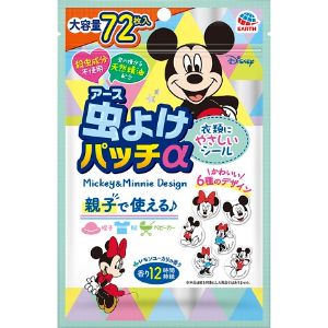 【あす楽対応】【アース製薬】虫よけパッチα シールタイプ ミッキー＆ミニー(72枚入)【日用品】のサムネイル