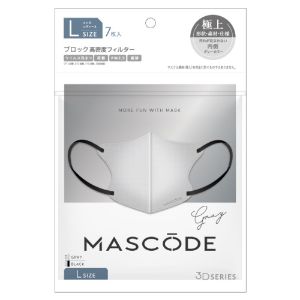 【サンスマイル】マスコード 3Dマスク L06 グレー 7P