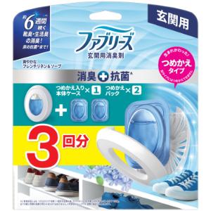 「P&Gジャパン」 ファブリーズ 玄関用消臭剤+抗菌 フレンチリネン&ソープ 本体+替2個パック 7ml×3個