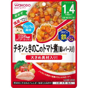 「アサヒグループ食品」 BIGサイズのグーグーキッチン チキンときのこのトマト煮（鶏レバー入り） 100g