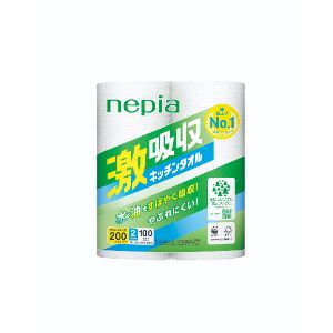 「王子ネピア」　ネピア激吸収キッチンタオル　100カット　2ロール