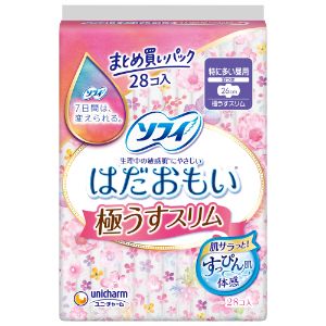 【ユニ チャーム】 ソフィ はだおもい 極うすスリム 特に多い昼用 26cm 羽つき ファミリーパック 28枚入 【衛生用品】