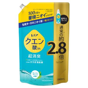 【あす楽対応】「P&Gジャパン」　レノアクエン酸in超消臭　フレッシュグリーン　つめかえ用超特大　　1080ml