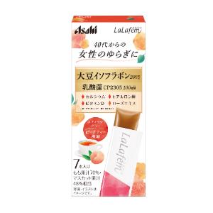 「使用方法」1日1本を目安にお召し上がりください。冷やしてもおいしくお召し上がりいただけます。「成分」【栄養成分（1本10gあたり）】 エネルギー：6.7kcal、たんぱく質：0.064g、脂質：0g、炭水化物：1.6g、食塩相当量：0.01〜0.03g、ビタミンD：0.41μg、カルシウム：11mg ●栄養成分情報(枠外) 大豆イソフラボンアグリコン：20mg ●栄養成分情報(製造時配合) 乳酸菌CP2305（殺菌）：100億個、ローズエキス：1mg、ヒアルロン酸：1mg 【原材料】 もも濃縮果汁（スペイン製造）、マスカット濃縮果汁、大豆抽出物末、ミルクカルシウム、紅茶エキス末、殺菌 乳酸菌末、酵母エキス末、ローズエキス末／ゲル化剤（増粘多糖類）、酸味料、甘味料（ステビア、ラカンカ、 ソーマチン）、香料、ヒアルロン酸、香辛料抽出物、V.D 【アレルギー（28品目）】 乳、大豆、もも「使用上の注意」【使用上の注意】●1日の摂取目安量を守ってください。●食物アレルギーの認められる方は、パッケージの原 材料表記をご確認の上、ご使用ください。●妊娠・授乳中の方、乳幼児、小児は本品の使用をお控えください。 ●現在治療を受けている方は、医師にご相談ください。●小児の手の届かないところに置いてください。●体質 や体調によりまれに身体に合わない場合があります。その場合は使用を中止してください。●イソフラボンを含 む他の特定保健用食品等との併用はご注意ください。●内容成分が白く凝集することがありますが、品質には問 題ありません。●白や黒の斑点が見える場合がありますが、原料由来のものですので、品質には問題ありません 。●水分が分離することがありますが品質には問題ありません。●本品は高温になると溶ける場合があります。 ●個包装を開封後はすぐにお召し上がりください。●個包装のカドや開け口で手・口を切らないようにご注意く ださい。●開封の際には、内容物が飛び散らないようにご注意ください。●冷凍、加温しないでください。袋が 破損する場合があります。「問い合わせ先」アサヒグループ食品株式会社　お客様相談室「TEL」0120-63061110：00〜16：00（土・日・祝日を除く）「製造販売元」アサヒグループ食品株式会社「住所」東京都墨田区吾妻橋1-23-1「原産国」日本「商品区分」健康食品 「文責者名」 株式会社ファインズファルマ 舌古　陽介(登録販売者) 「連絡先」 電話：0120-018-705 受付時間：月〜金　9：00〜18：00 (祝祭日は除く) ※パッケージデザイン等、予告なく変更されることがあります。ご了承ください。