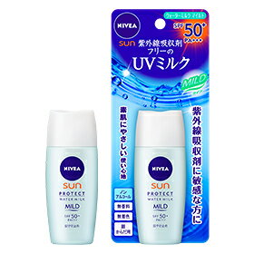 【花王】 ニベアサン プロテクトウォーターミルク マイルド SPF50/PA 30ml (顔・からだ用) 【化粧品】 1